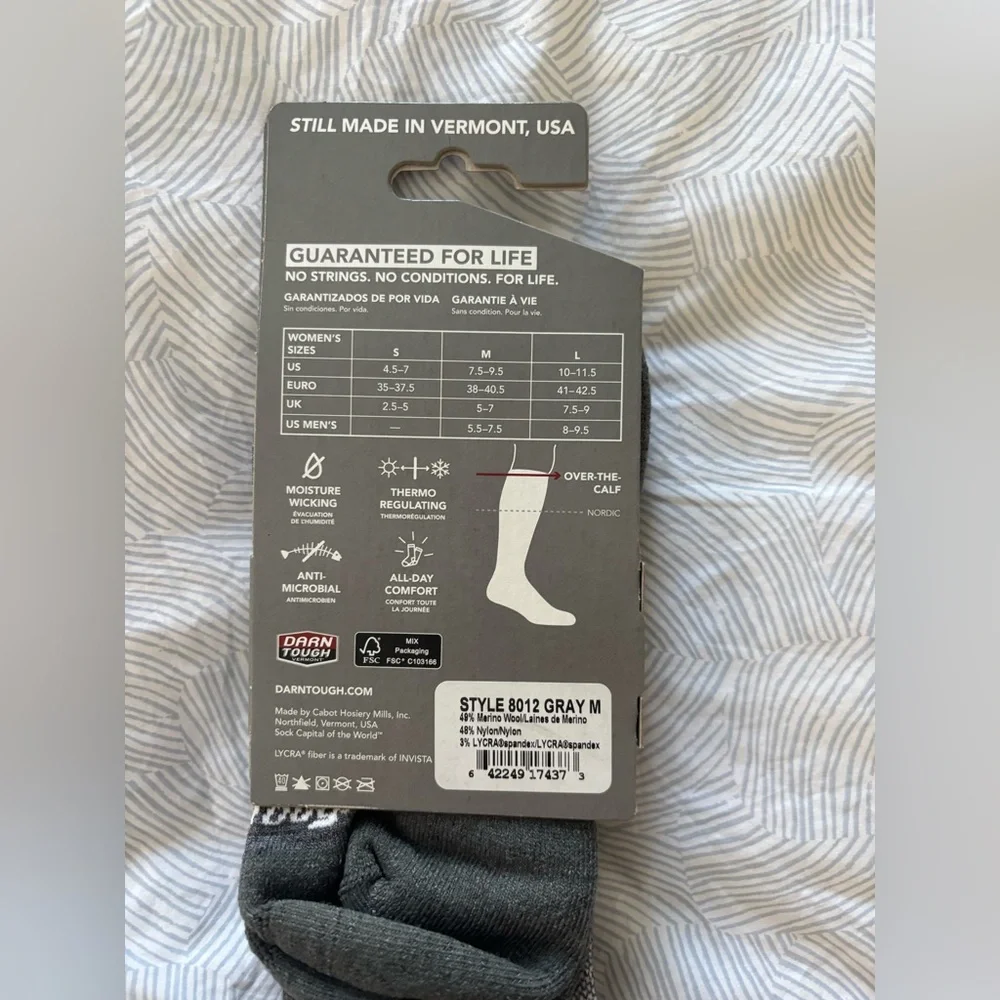 Darn Tough Women's Merino Wool Snow Socks - Gray and Purple - Picture 2 of 2